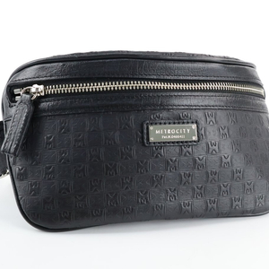 메트로시티 로고 엠보싱 블랙 벨트백 웨이스트백 블랙