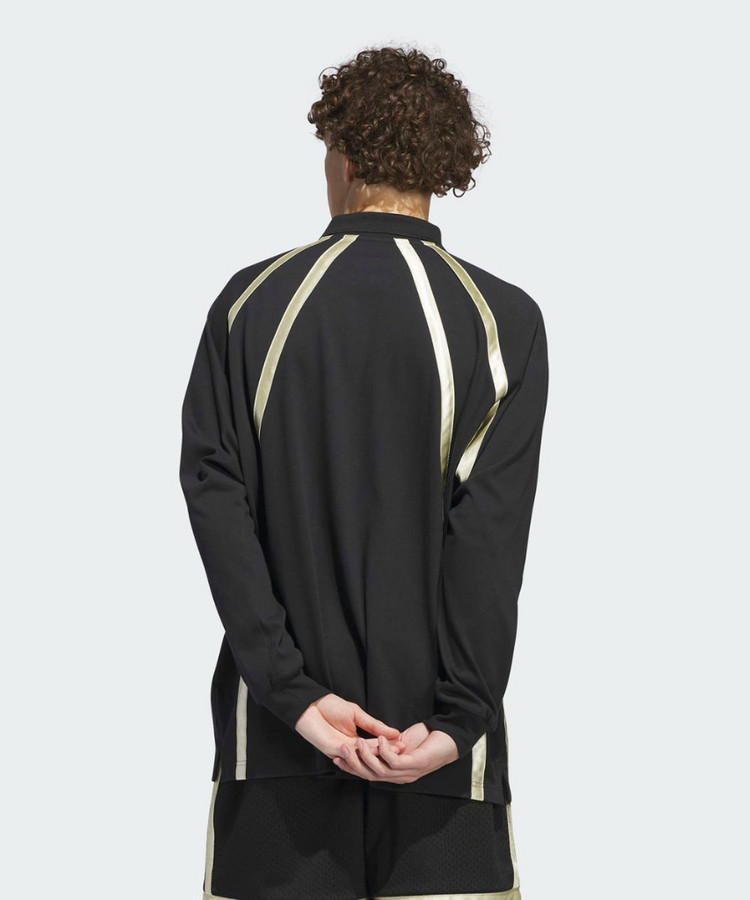 아디다스 오리지널 럭비 폴로 반집업 긴팔티 셔츠 블랙 2XL 이미지