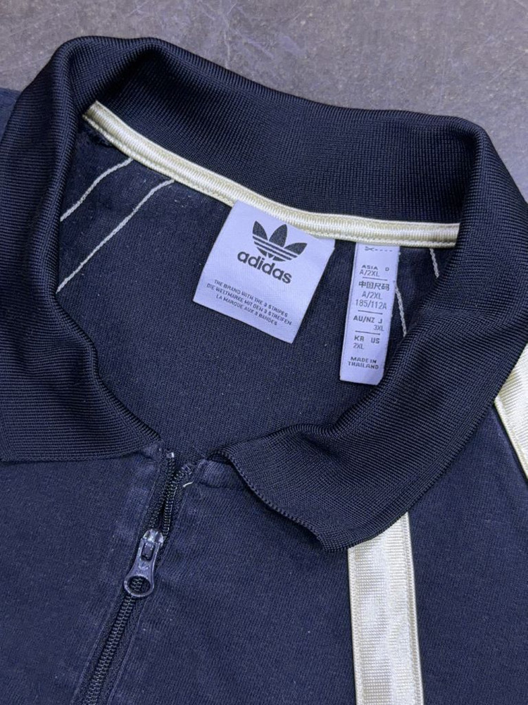 아디다스 오리지널 럭비 폴로 반집업 긴팔티 셔츠 블랙 2XL 이미지