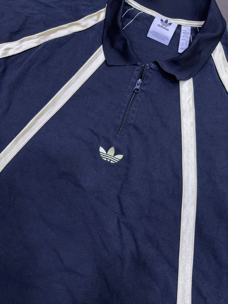 아디다스 오리지널 럭비 폴로 반집업 긴팔티 셔츠 블랙 2XL 이미지