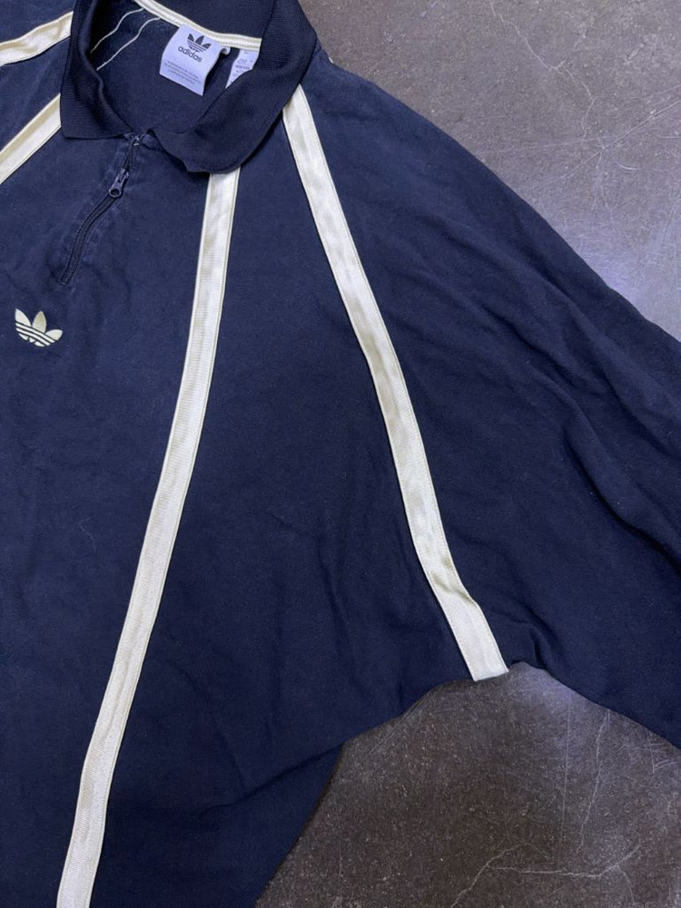 아디다스 오리지널 럭비 폴로 반집업 긴팔티 셔츠 블랙 2XL 이미지