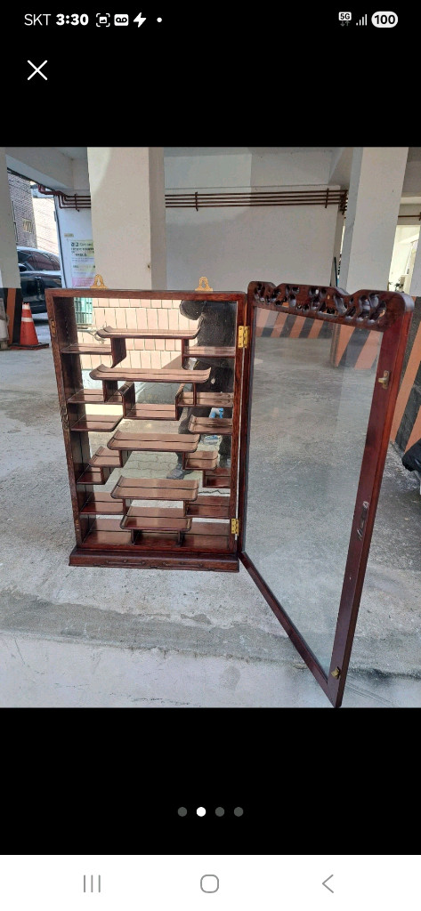 통나무조각 거북이한쌍골동품 가격조정--5