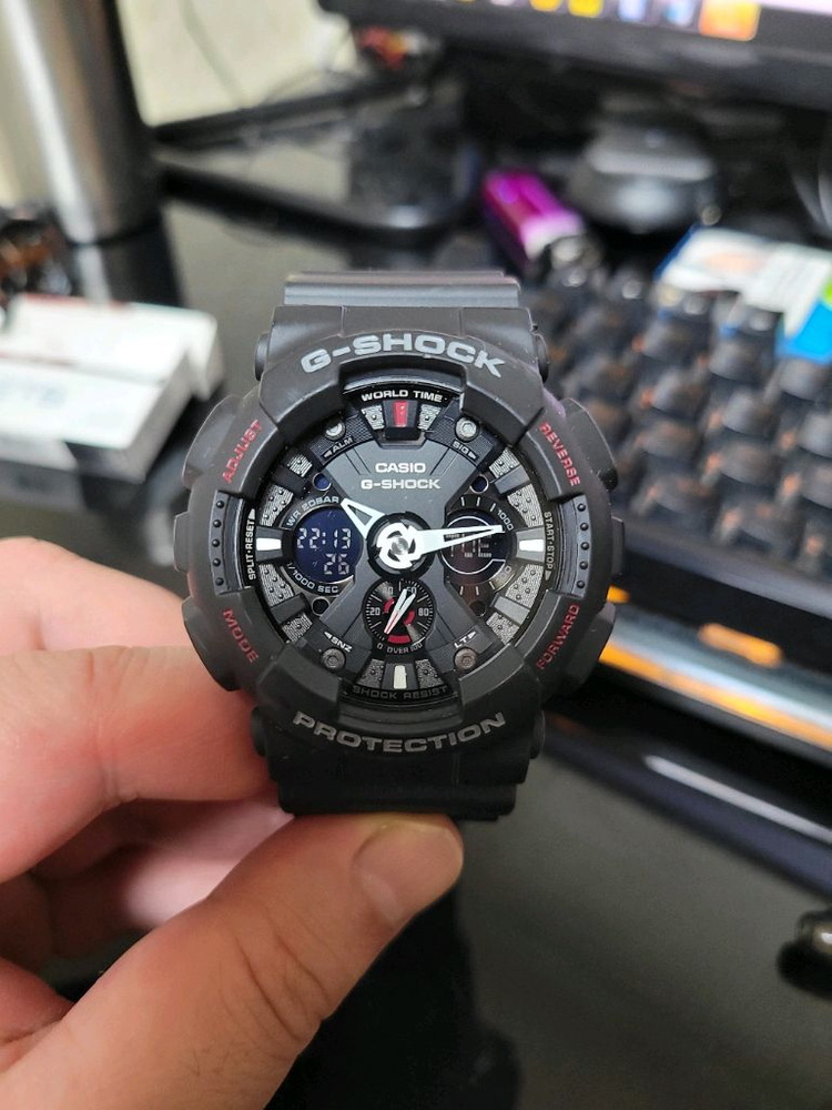 정품지샥 GA-120 쥐샥 빅페이스 군인시계 전자시계 방수시계 처분 이미지