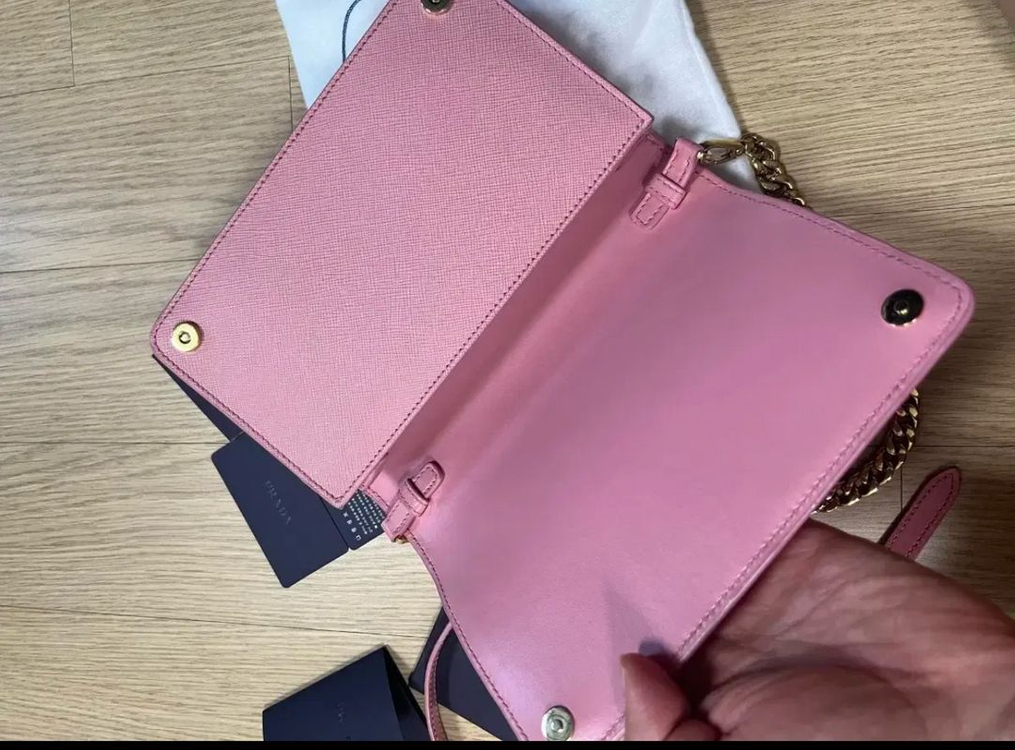 프라다 사피아노 숄더백 핑크--1