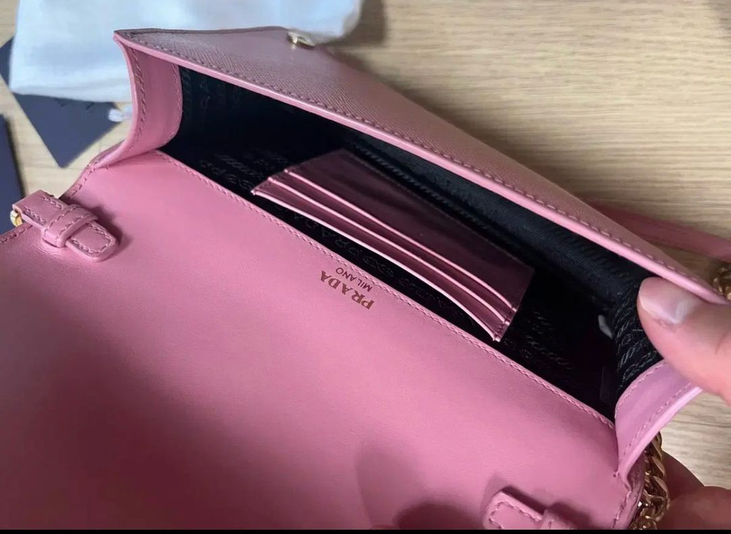 프라다 사피아노 숄더백 핑크--3