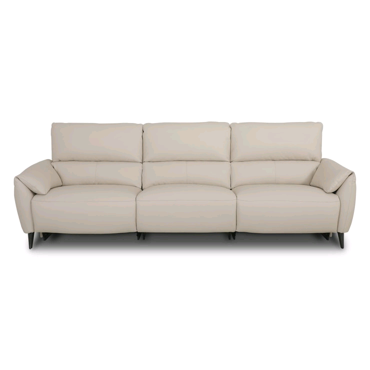 HTL 통가죽 전동 리클라이너 소파 4인용 가죽소파--1