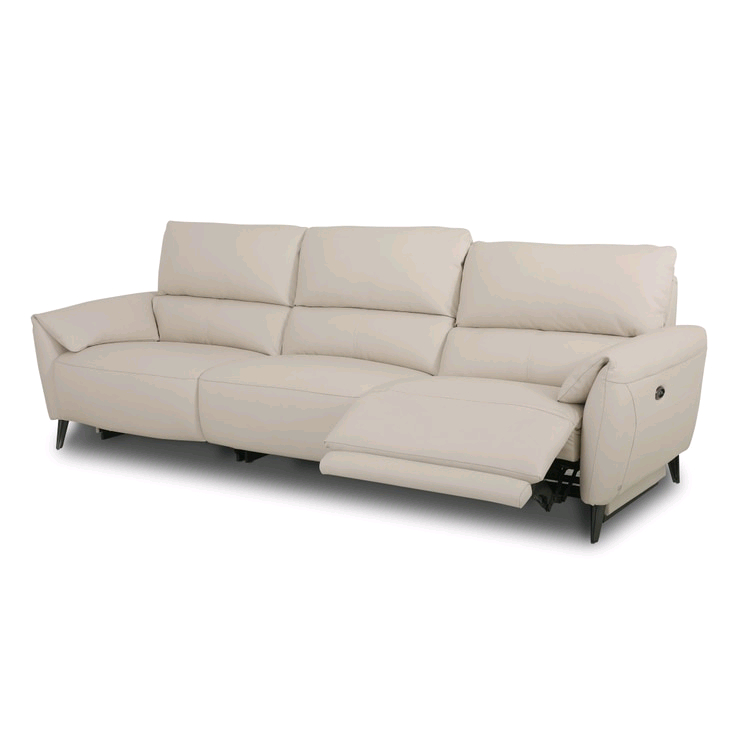 HTL 통가죽 전동 리클라이너 소파 4인용 가죽소파--2