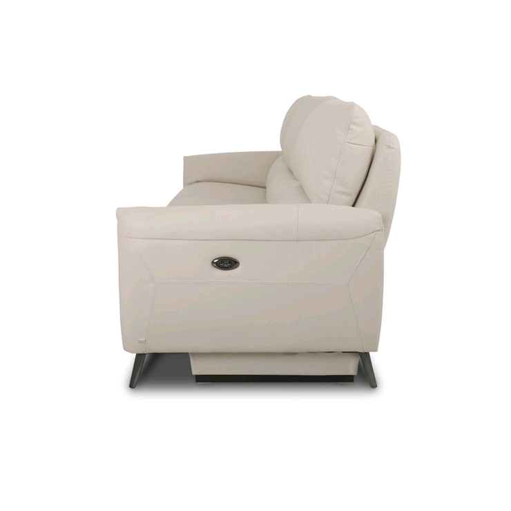 HTL 통가죽 전동 리클라이너 소파 4인용 가죽소파--4