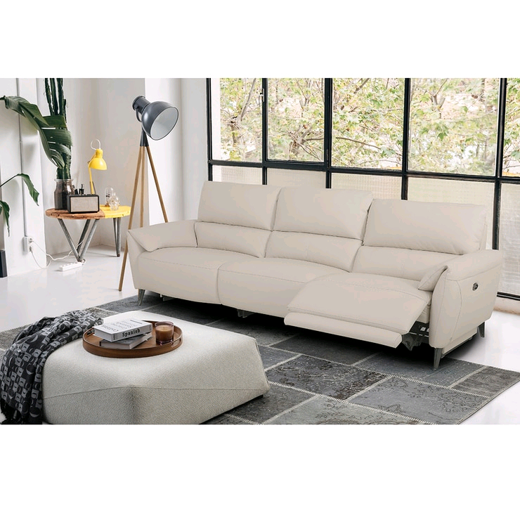 HTL 통가죽 전동 리클라이너 소파 4인용 가죽소파--5