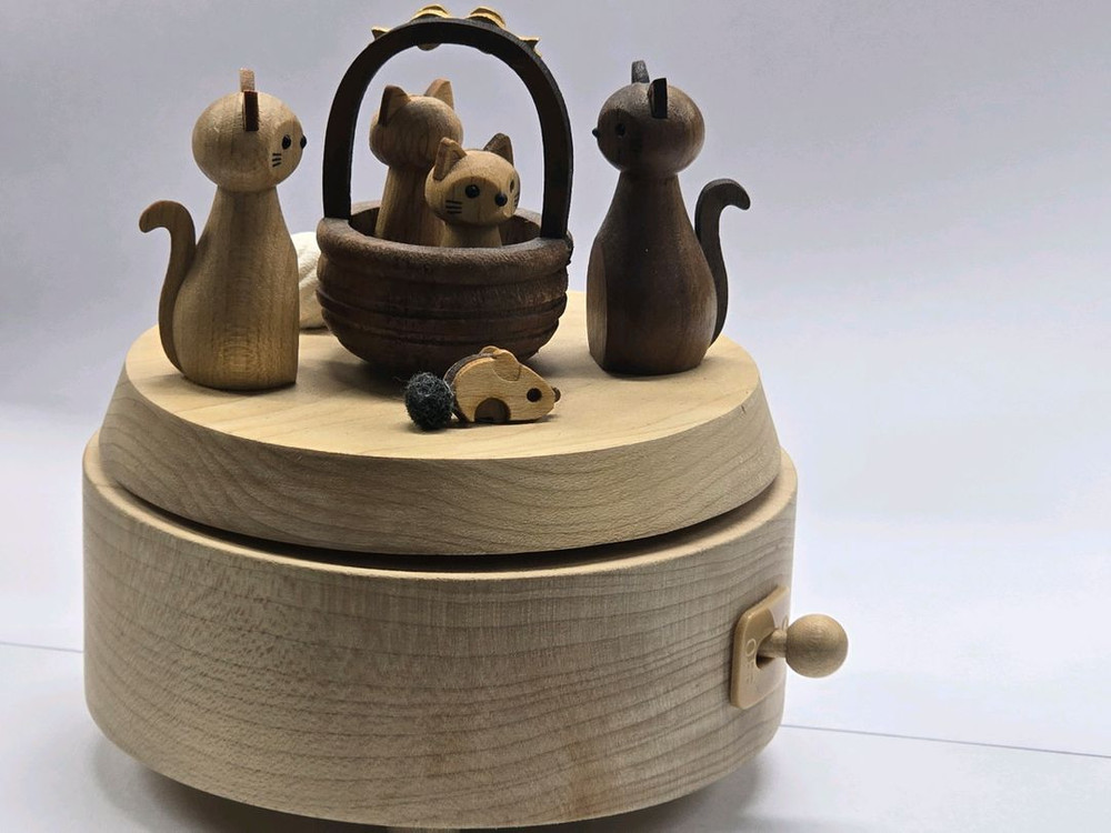 (배송비 포함)_(원목 오르골)우더풀라이프 그리팅 키티--6