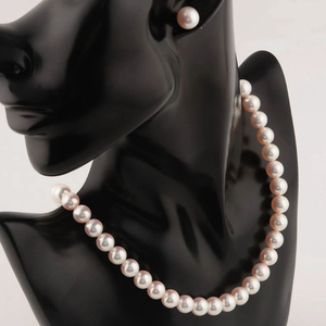 하나다마 최상급 아코야진주 8.5~9mm 비드목걸이 / 9.5~10mm 귀걸이 세트