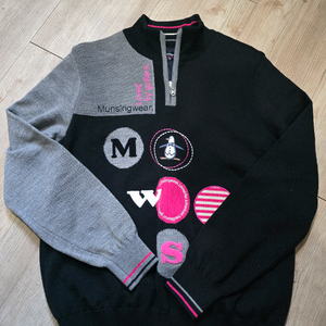 먼싱웨어 골프 방풍니트 짚업 어85