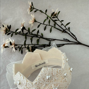 진주 레이스 왕관 아기 기념일 소품 이미지