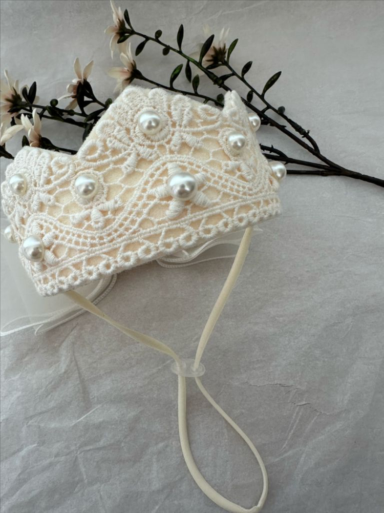 진주 레이스 왕관 아기 기념일 소품 이미지