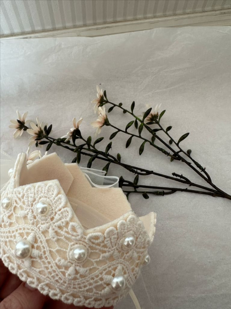 진주 레이스 왕관 아기 기념일 소품 이미지