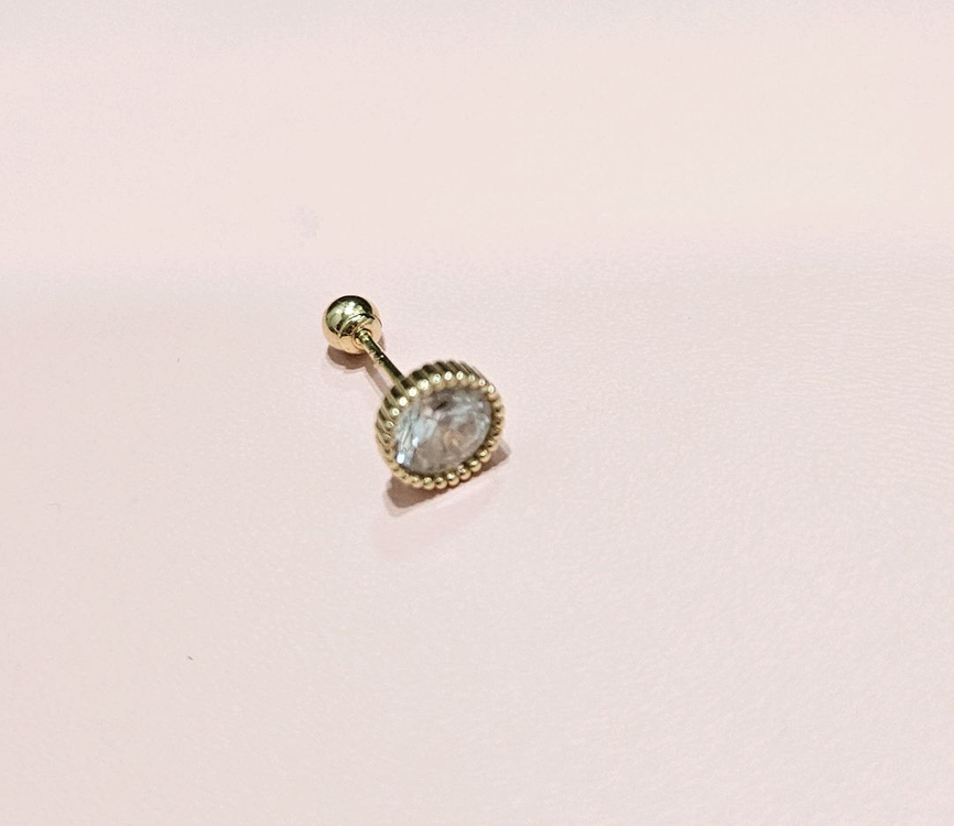 14k 골드 크리스탈 볼드 피어싱--1