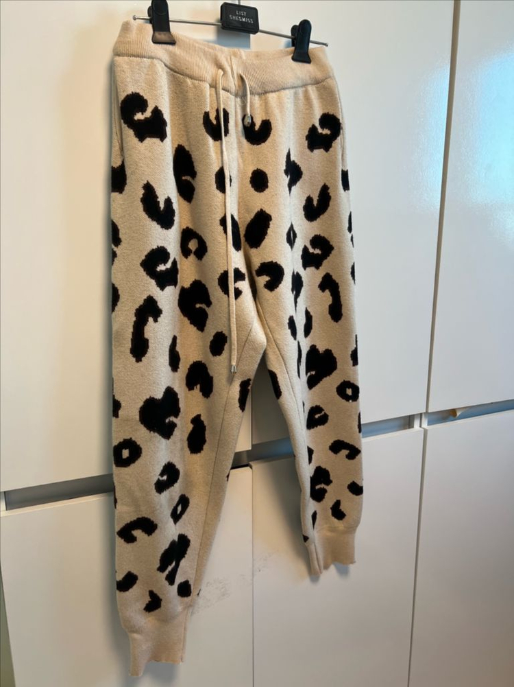 호피 니트 조거 팬츠--1
