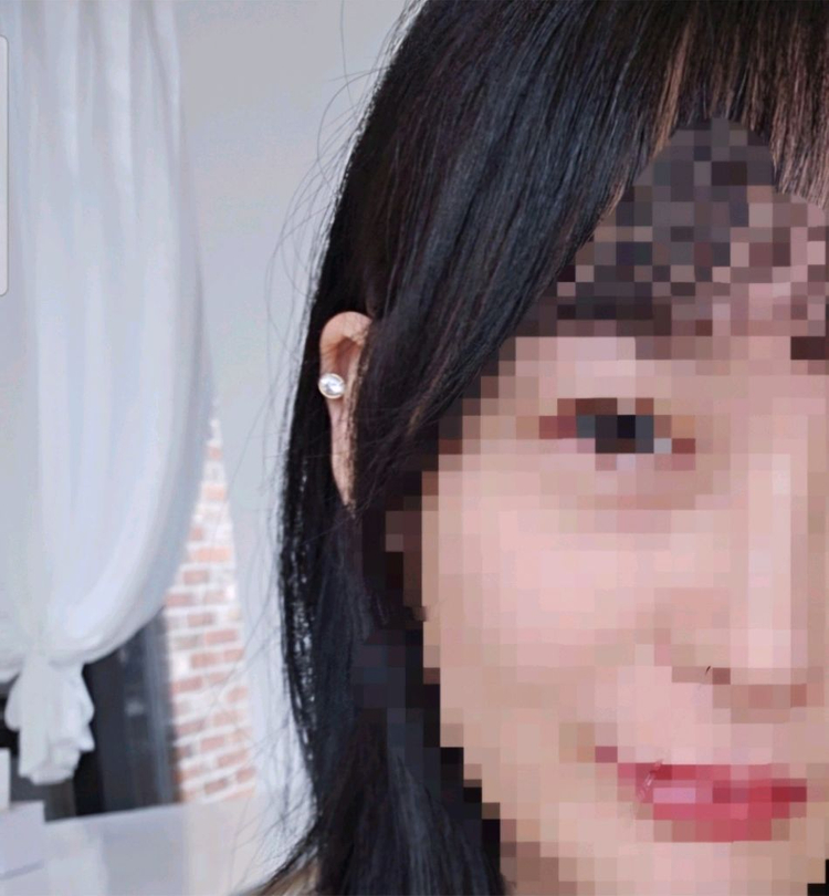 14k 골드 크리스탈 볼드 피어싱--5