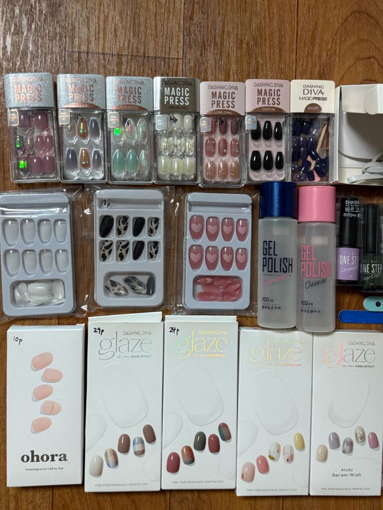 (일괄)데싱디바 글레이즈 오호라 젤네일 네일아트 네일재료 큐어램프 네일팁 이미지