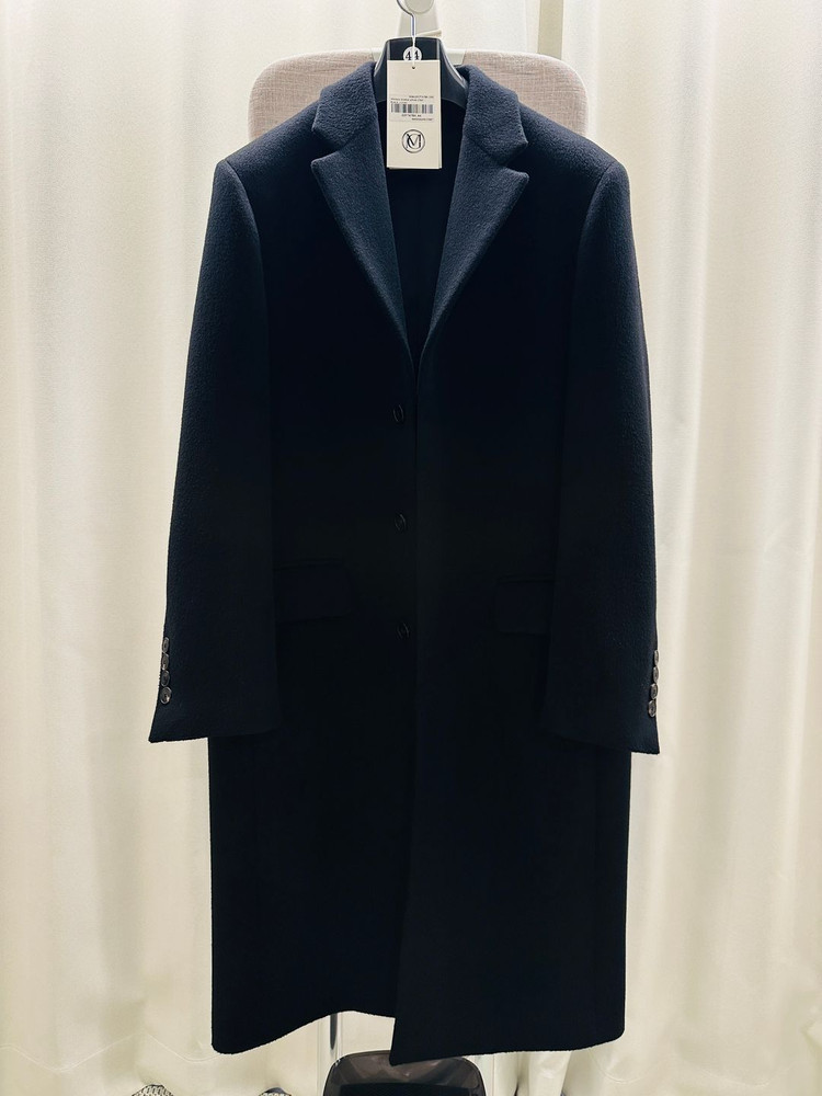 [44] 마마가리 캐시미어 히든 싱글 롱코트 블랙--1