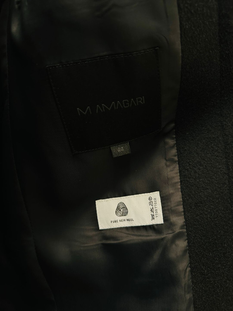[44] 마마가리 캐시미어 히든 싱글 롱코트 블랙--4
