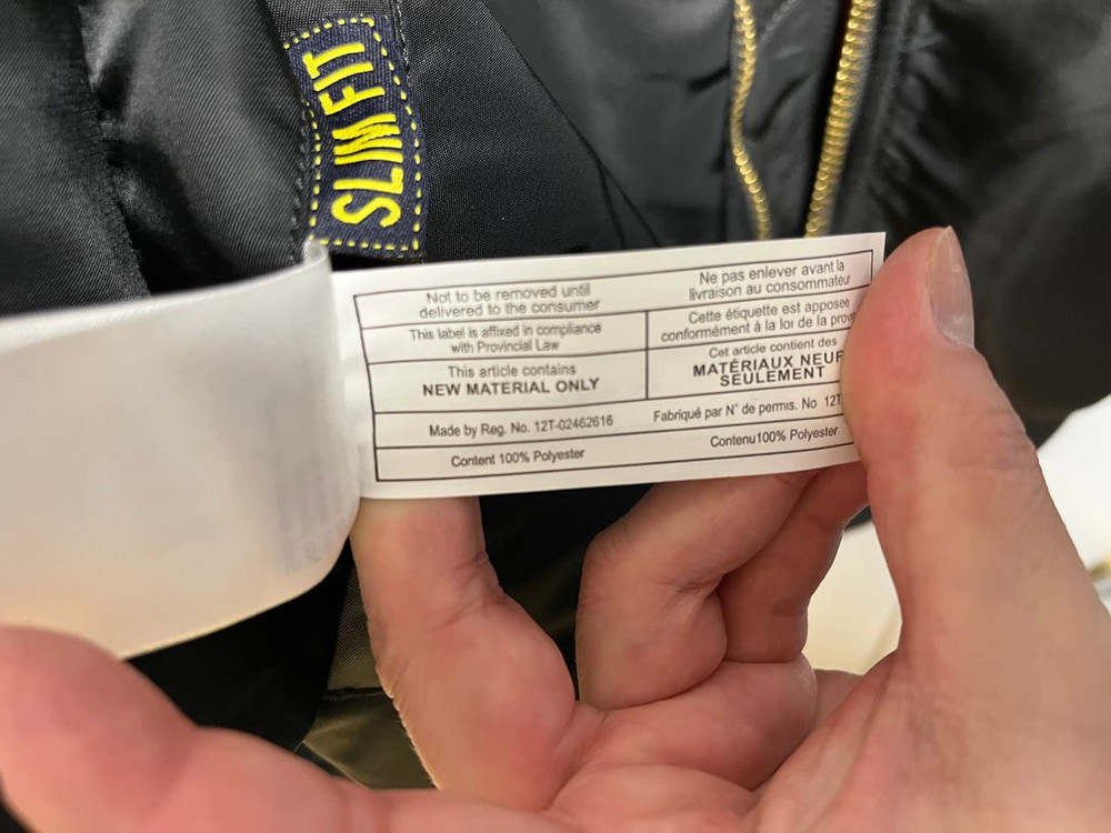 알파인더스트리 슬림핏 MA-1 블랙 M사이즈 새제품 이미지