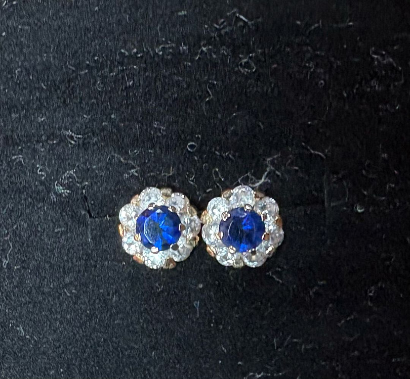 14k 귀걸이 천연 사파이어 귀걸이 피어싱 내놔요 ~~--0