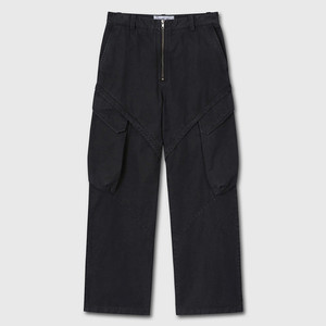 [24] 토니웩 가먼트다잉 개버딘 와이드 카고 팬츠 - 카본 피그먼트