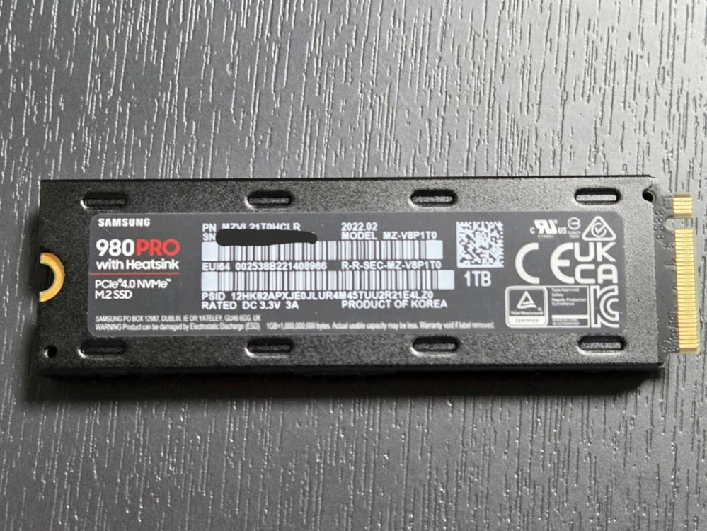 삼성 980 PRO Heatsink 히트싱크 1TB--1