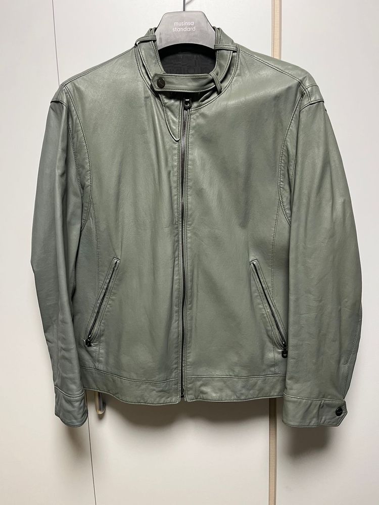 살바토레 페라가모 세이지 그린 양가죽 라이더 자켓 100사이즈 이미지