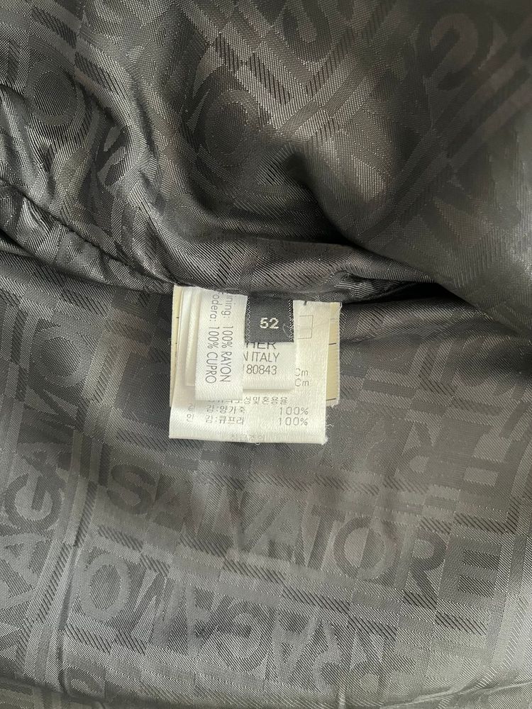 살바토레 페라가모 세이지 그린 양가죽 라이더 자켓 100사이즈 이미지