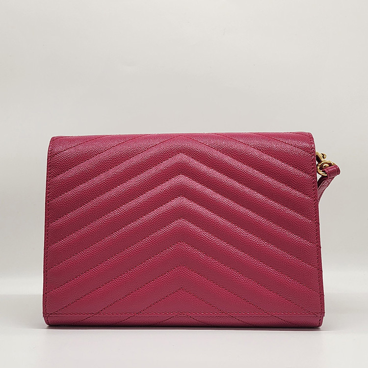 생로랑 617662 모노그램 엔벨로프 클러치 핑크--1