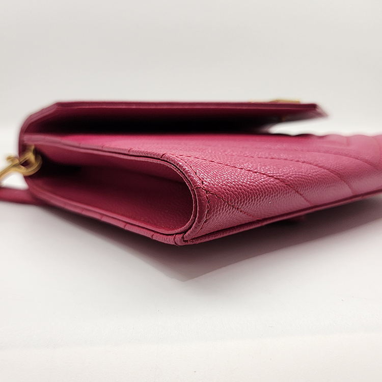 생로랑 617662 모노그램 엔벨로프 클러치 핑크--5