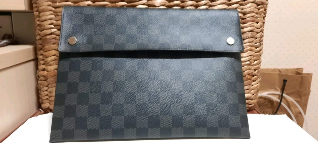 Louis Vuitton(루이비통) 다미에 그라파이트 알파 파우치 클러치 정품@ 태블릿 PC 수납가능--2