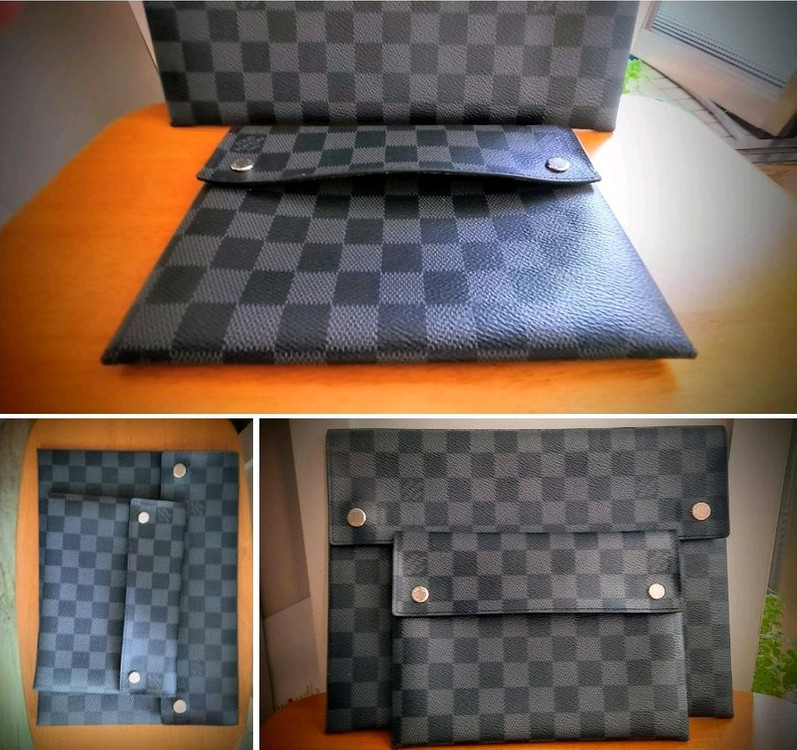 Louis Vuitton(루이비통) 다미에 그라파이트 알파 파우치 클러치 정품@ 태블릿 PC 수납가능--9