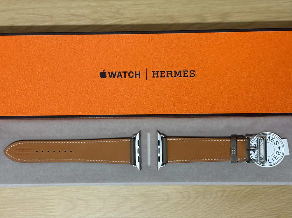 애플워치 에르메스 에뚜쁘 스위프트 가죽 스트랩 (44-49mm용) 정품--1