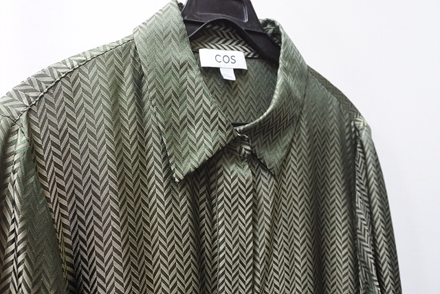 COS 헤링본패턴 레이온 롱셔츠 원피스 EU40--2