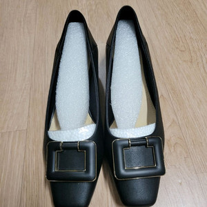 여성)블랙 플랫 슈즈 단화(새상품250m)