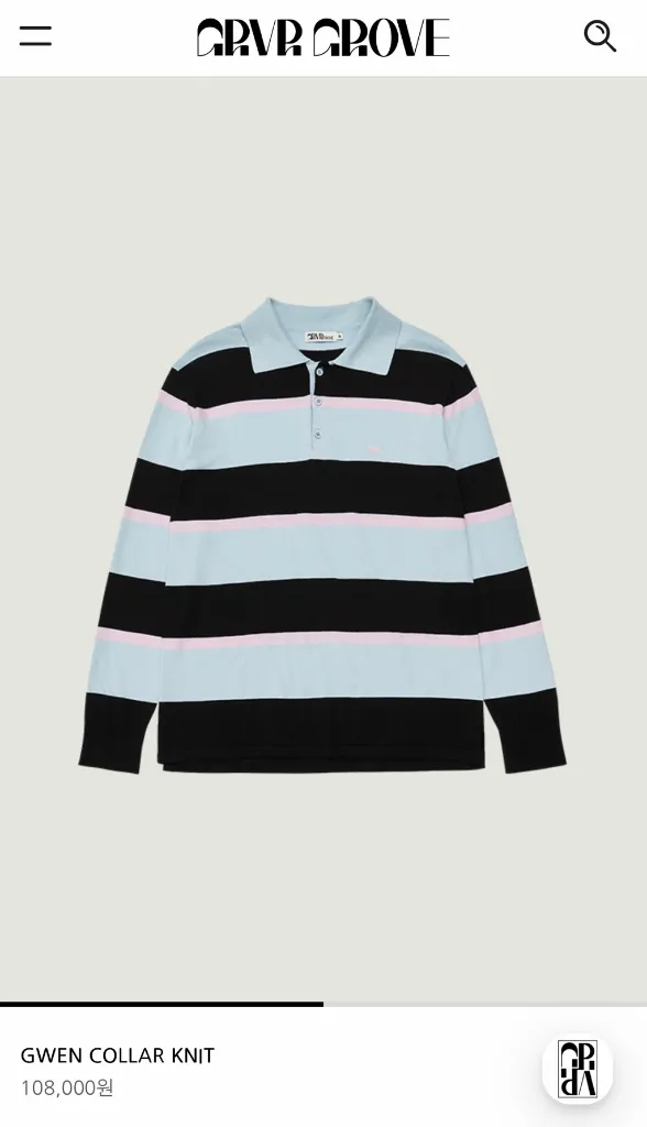grove store 그로브스토어 26ss Gwen collar knit -light blue 이미지