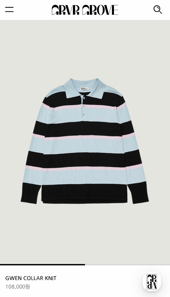 grove store 그로브스토어 26ss Gwen collar knit -light blue 이미지