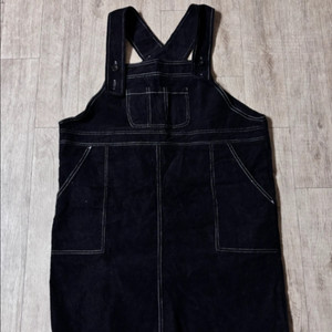 블랙 코듀로이 멜빵 원피스