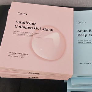 (새상품 반값)키에라 아쿠아라이징 딥모이스처, 콜라겐 겔 마스크팩