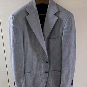 소버린 블루x화이트 울린넨 하운드투스 체크 스포츠코트 / (라르디니 맨온더분 수트서플라이 링자켓 빔즈)