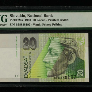 [Top Pop] 1993년 슬로바키아 20 코룬 PMG 68 EPQ 이미지