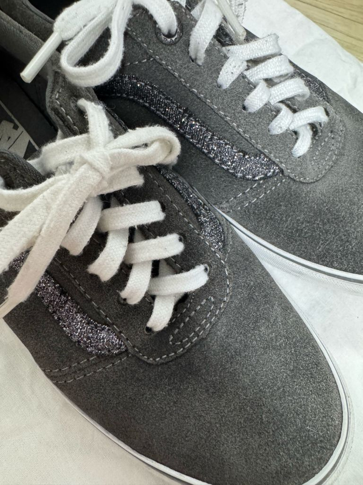 반스 올드스쿨 글리터 스니커즈 그레이--2