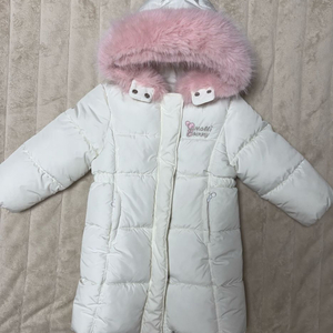 여아 핑크퍼 롱패딩 이미지
