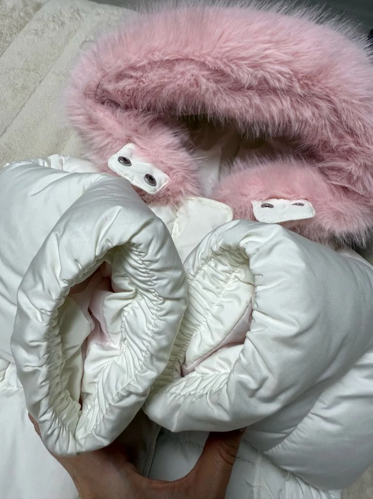 여아 핑크퍼 롱패딩 이미지