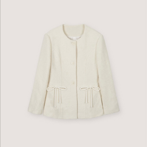 택O) [s] 더티스 포켓 리본 디테일 트위드 자켓 아이보리