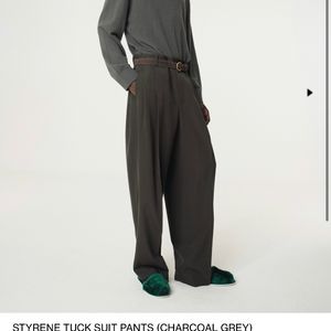 렉토 스티렌 턱 슬랙스 차콜그레이 M 새상품 판매 이미지