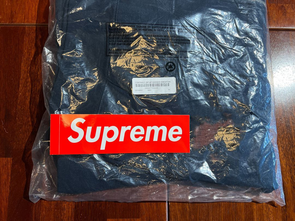 [XL] 슈프림 집업 후드 | Supreme Contrast Zip Up 이미지